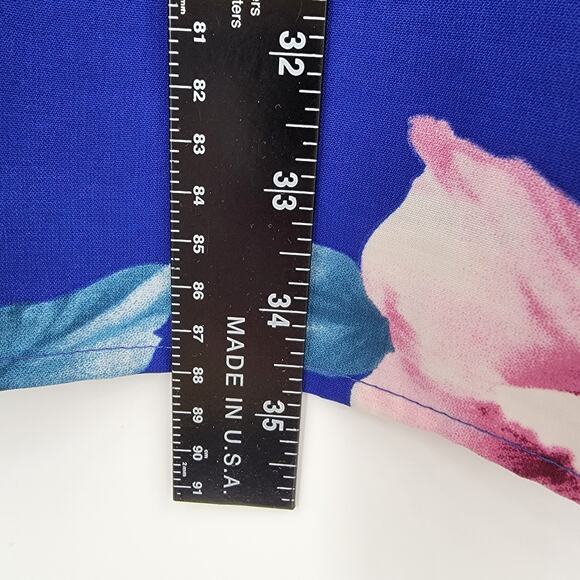 Soprano‎ Women's Floral Choker Neck Shift Dress Blue Size Medium - Picture 9 of 10